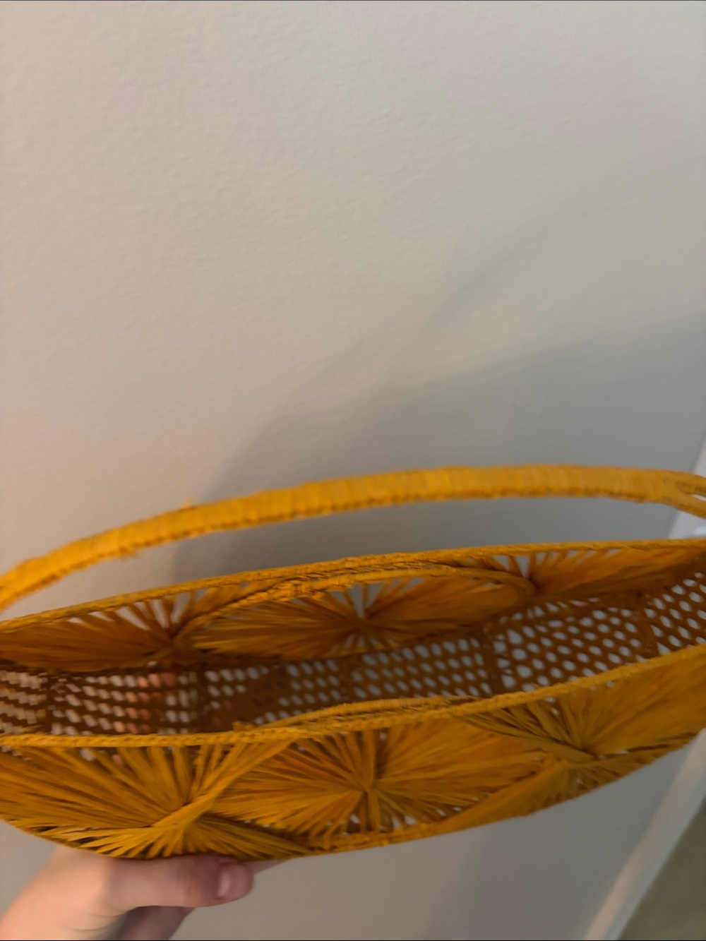 a new day Round Woven Mini Bag in Mustard Yellow - Picture 3 of 4